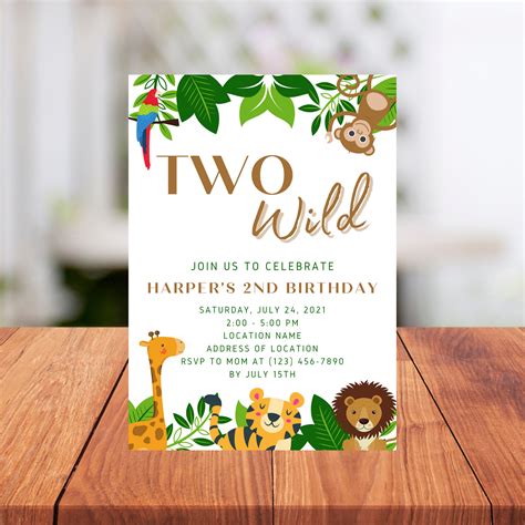 Sale Price 2. . Two wild birthday invitations
